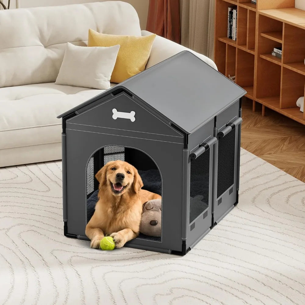 PremiumIndoorDogHouse KennelBedMatWithUltra CushionedOrthopedicSupport ThermalInsulated