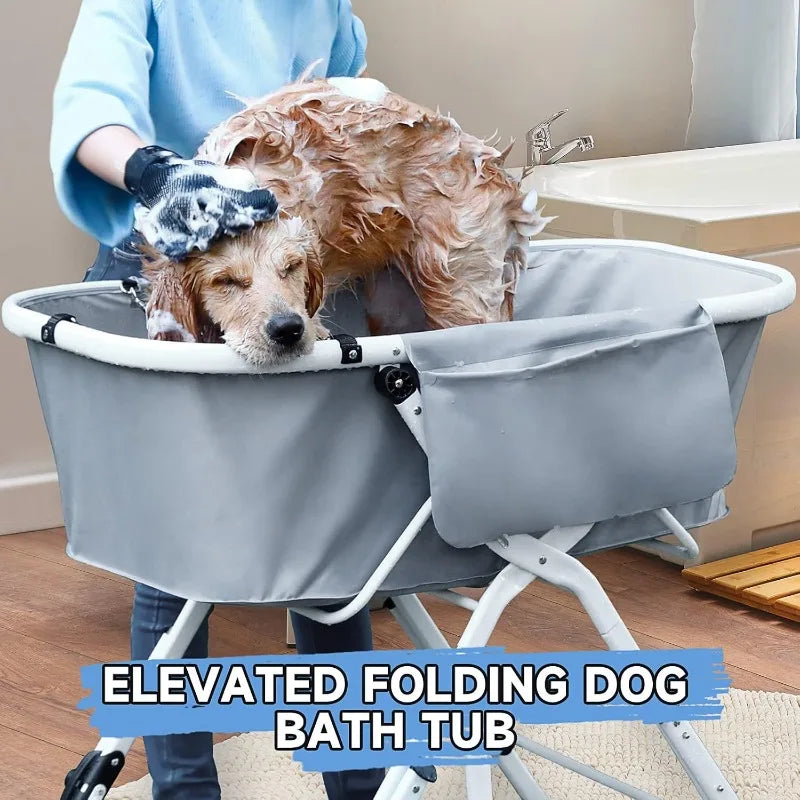 Dog Litter Elevated Foldable Pet Bathing Station Grooming