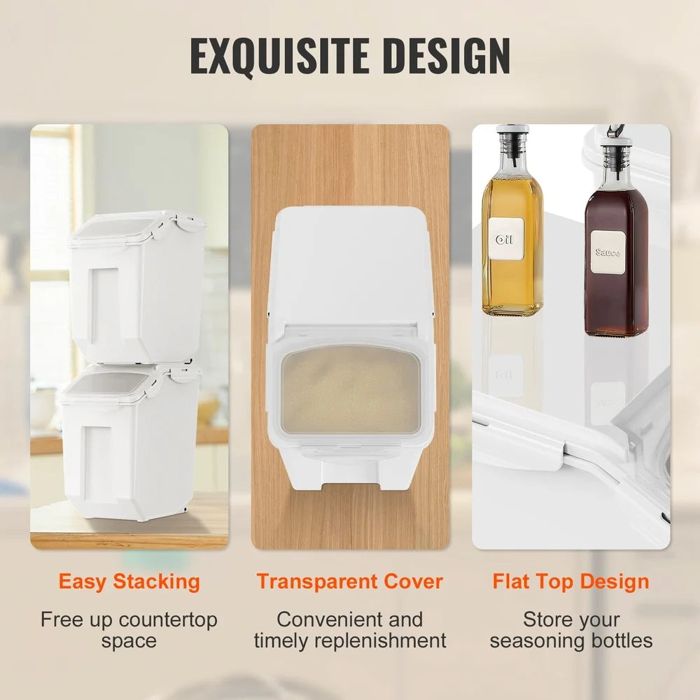 XMSJH 2 Pack 15L Airtight Dog Food Storage Bins With Cups