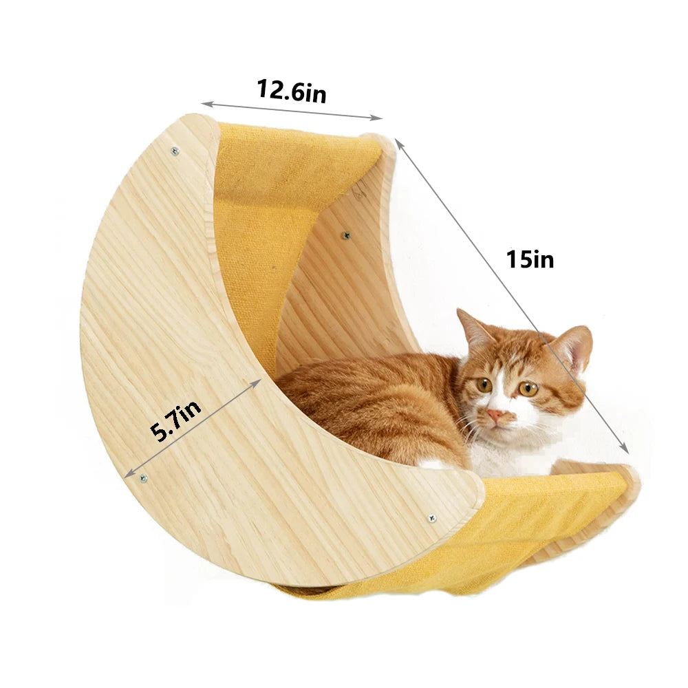 PETRAVELCN Moon Cat Shelf Wall Hammock Perch For Indoor Cats