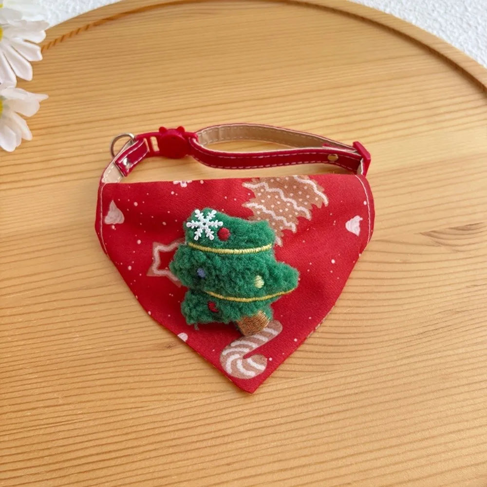 CN Cute Adjustable Christmas Dog Collar With Dirt Resistant