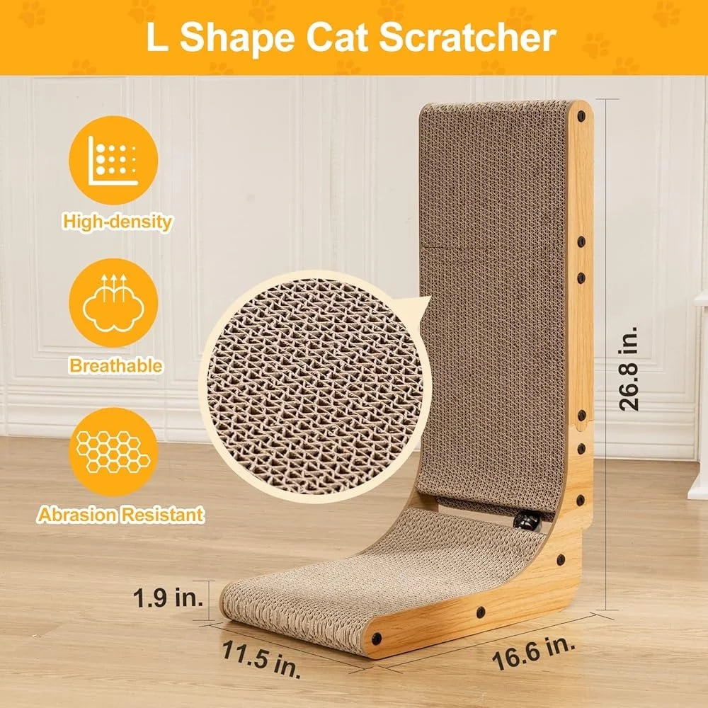 Fujian L Shape Cat Scratcher Pad Durable Cardboard Indoor
