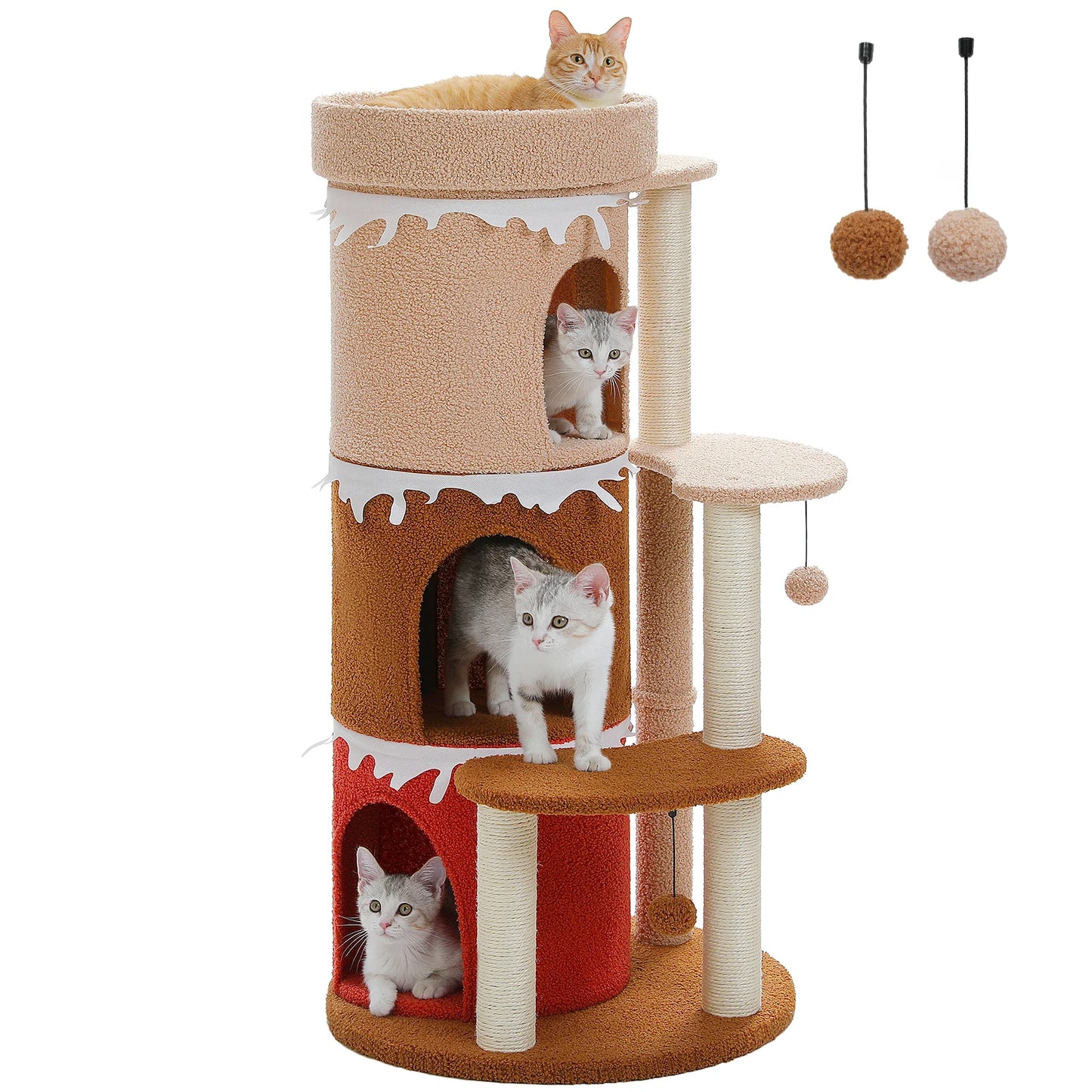 PEQULTICN Multi Level Cat Bed House With Sisal Posts
