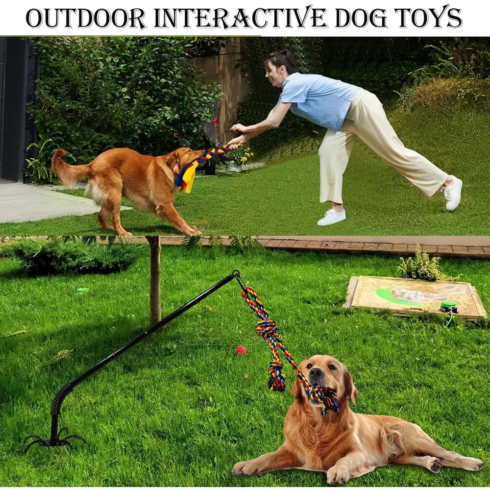 Hign-concerned OutdoorPlay Interactive Dog Tug Toy With Tethered Rope ExerciseRoutine
