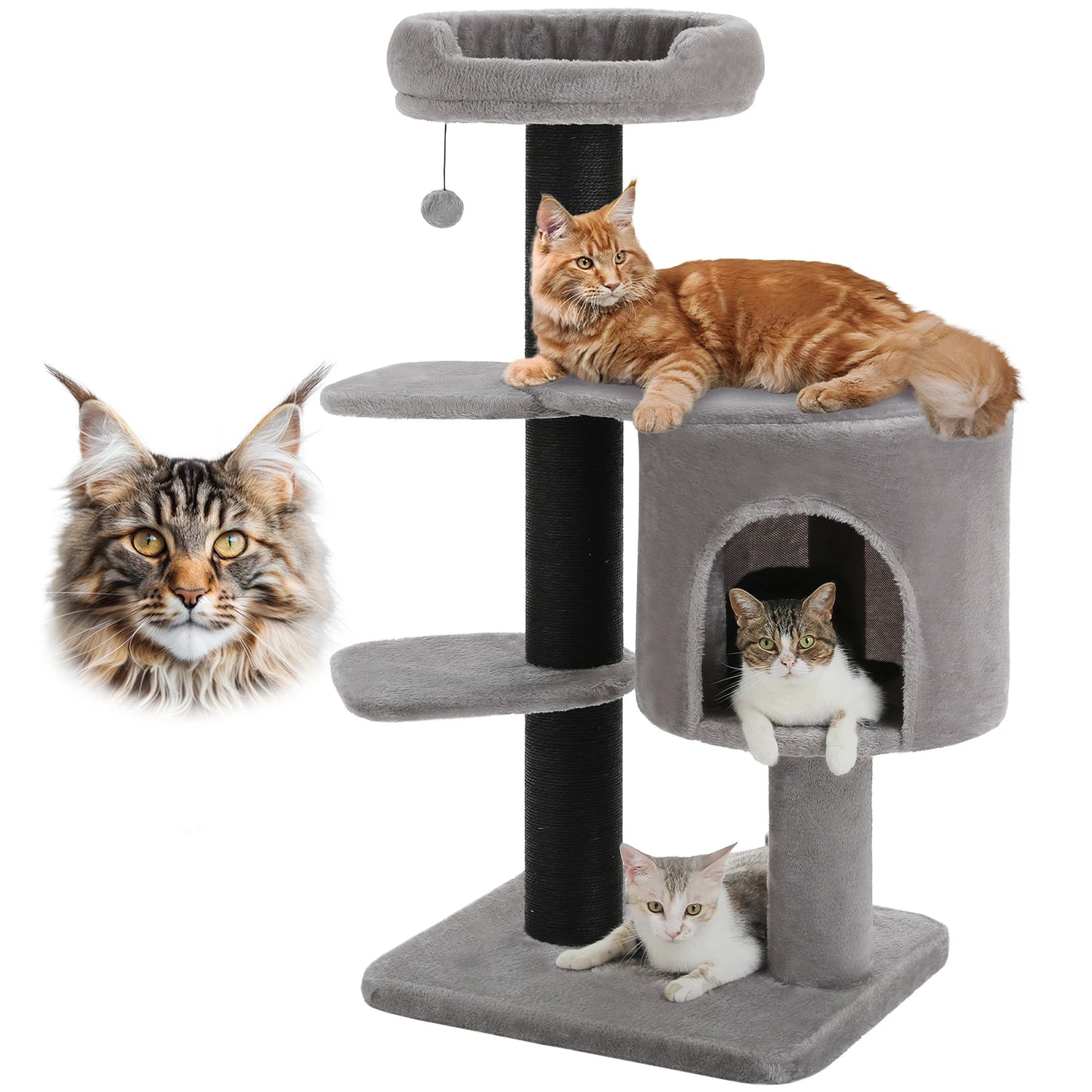 PEQULTICN Cat Tree With Thick Scratching Posts And Condo