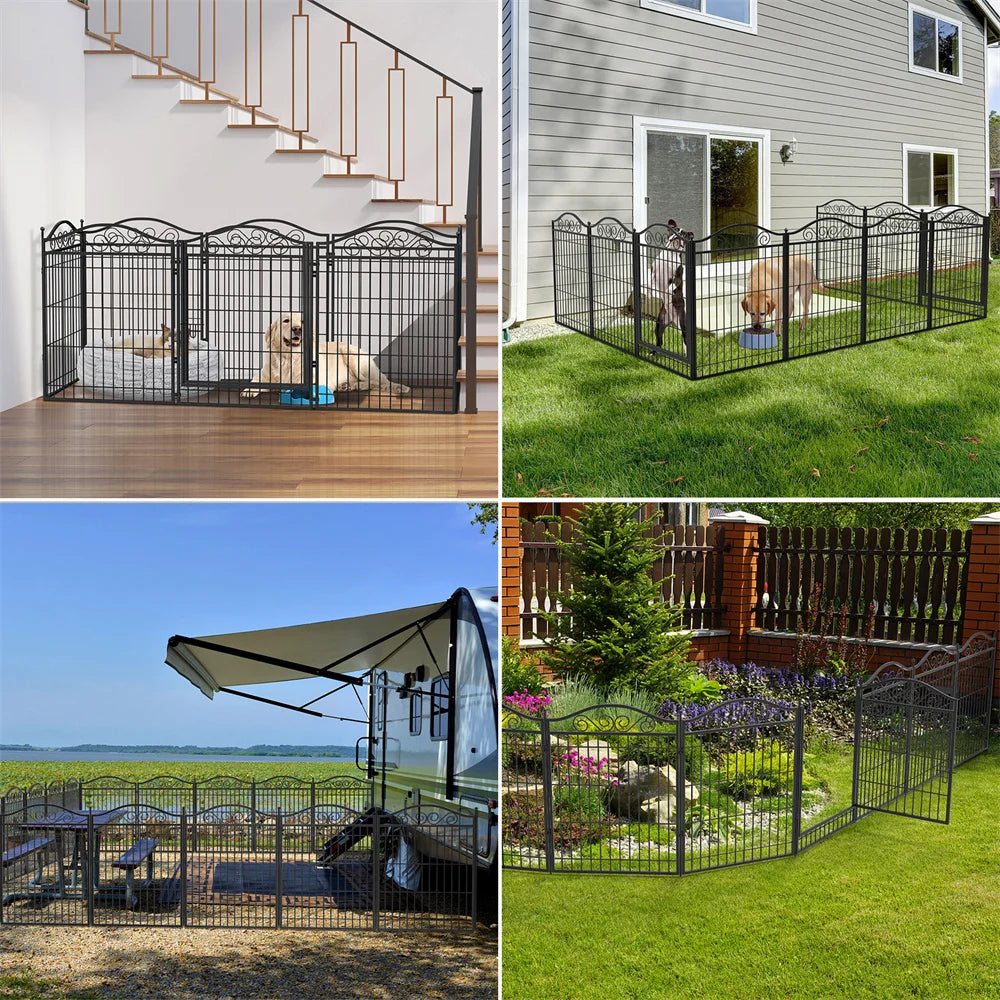 BORWARTH Heavy Duty Dog Playpen 8 Panels Fence Enclosure