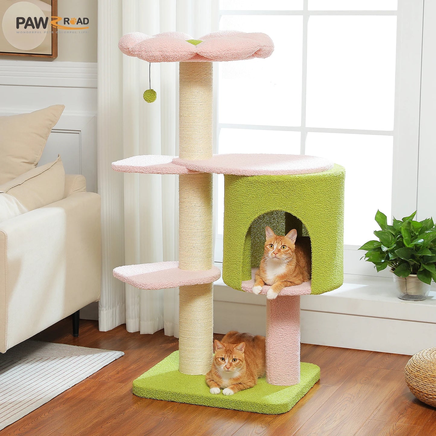 PEQULTICN Cat Tree With Thick Scratching Posts And Condo