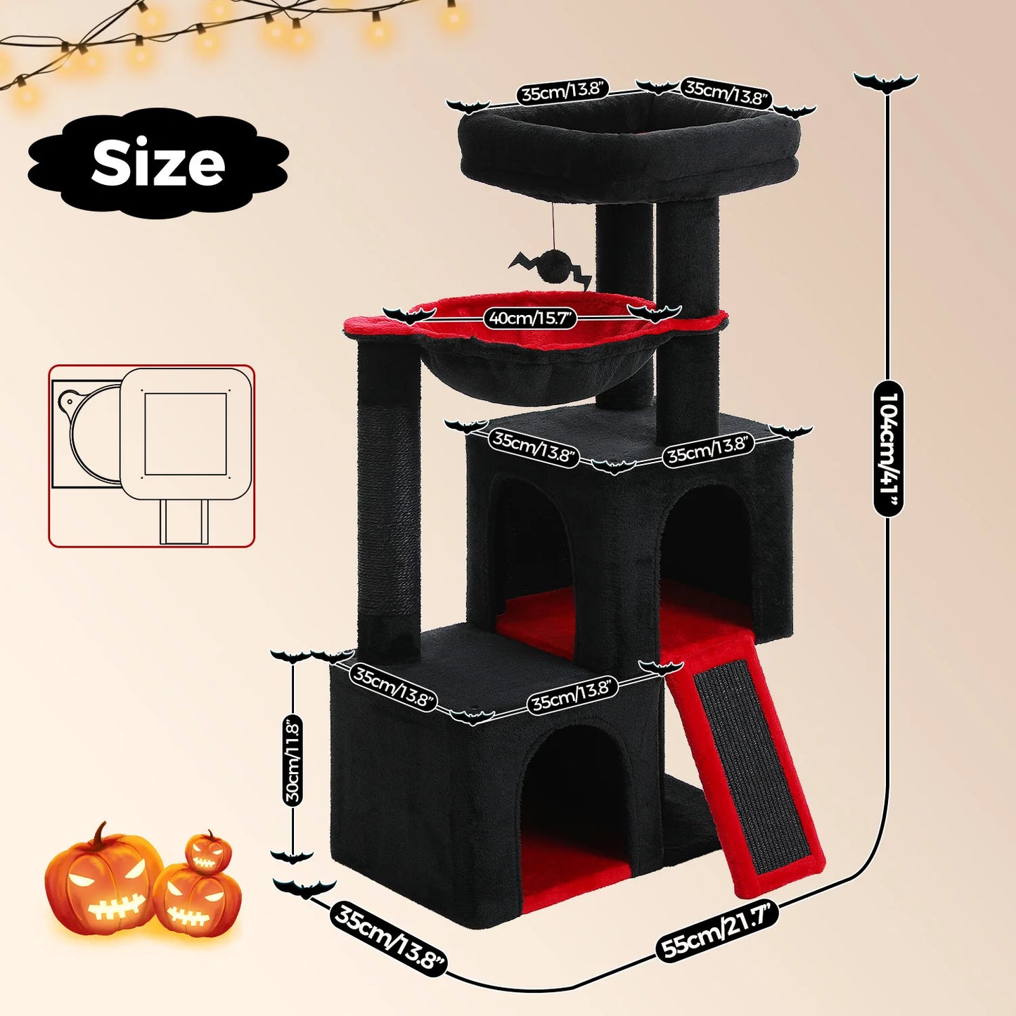 PAWZ Road Multi Level Cat Tree With Spacious Condos