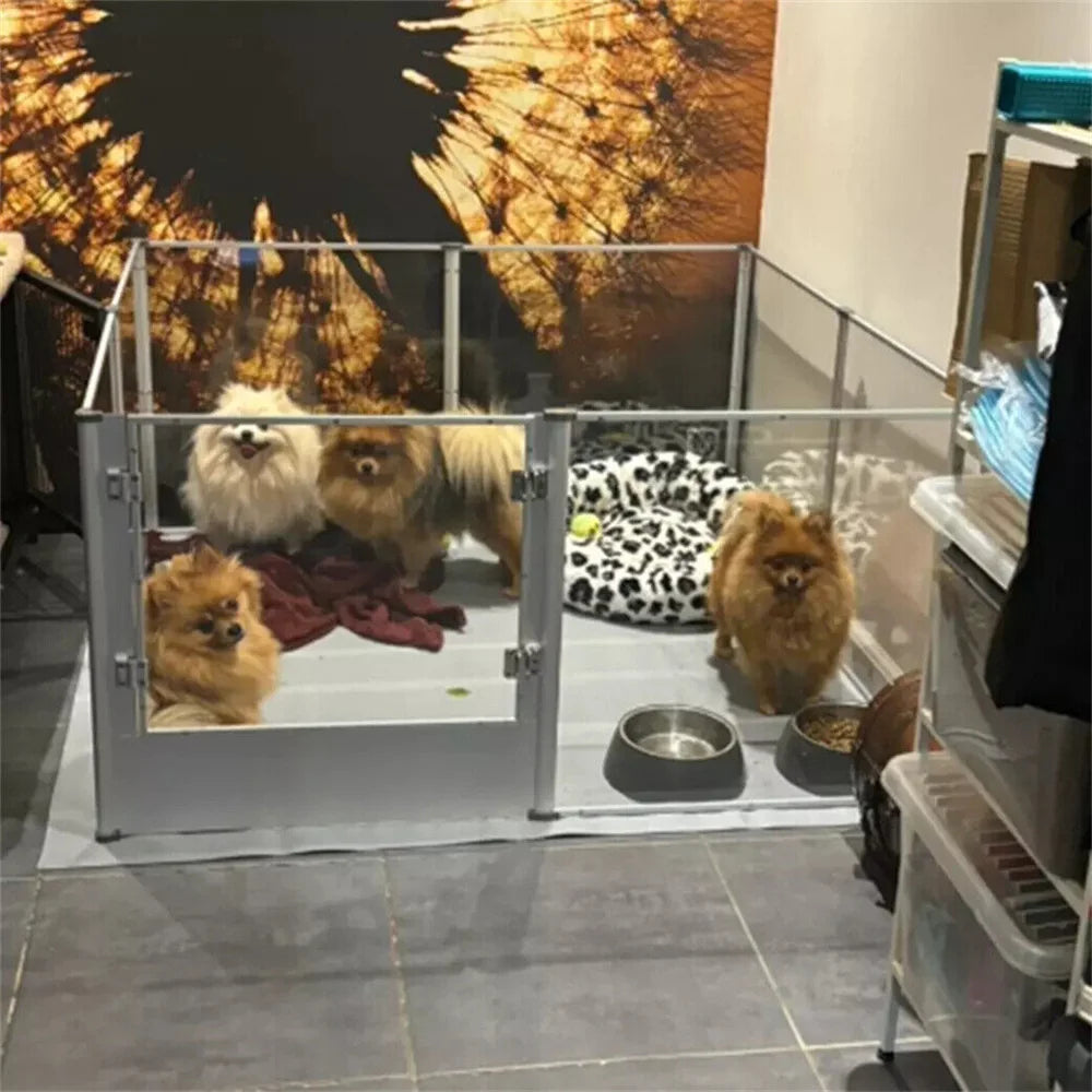 BORWARTH CrystalClearAcrylic Durable Dog Playpen Cage Whelping Pen waterproofPad