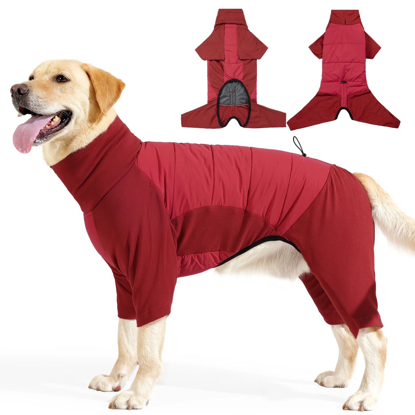 High-concerned Dog Coat Turtleneck Windproof Winter With Leash Hole