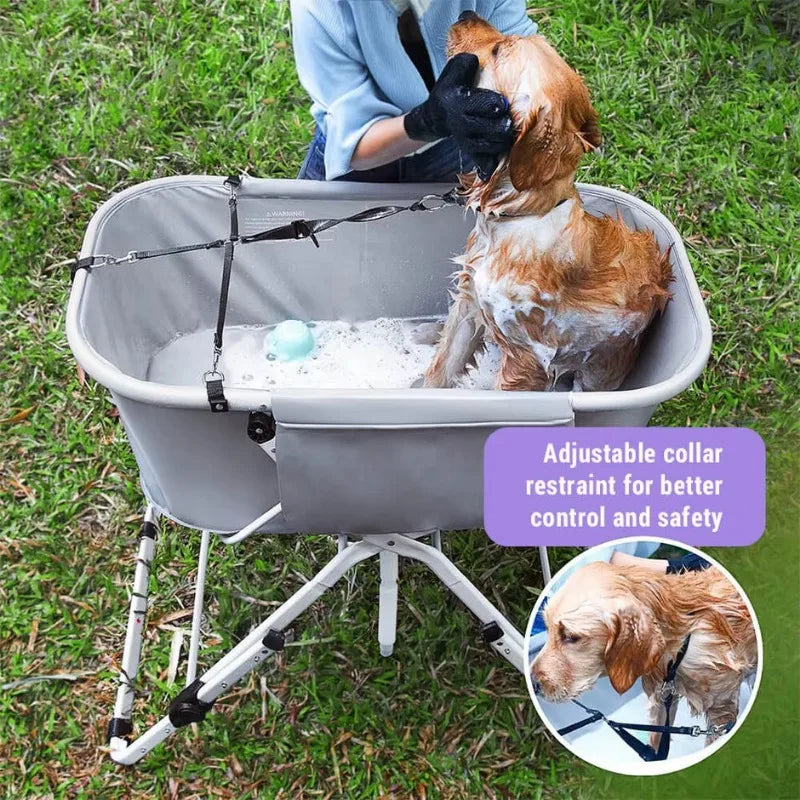 Dog Litter Elevated Foldable Pet Bathing Station Grooming