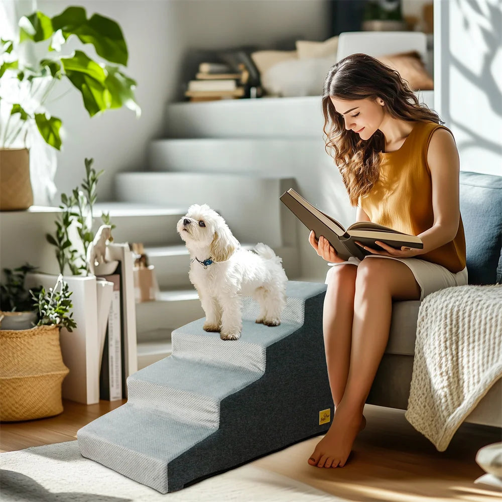 Dog Door Pet Foam Stair Ramp Removable Washable Steps