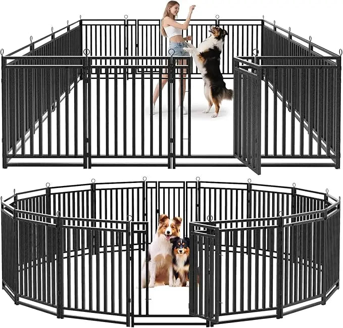 Hign Concerned Outdoor Dog Fence Interlocking Configuration Rustproof Enclosure Metal