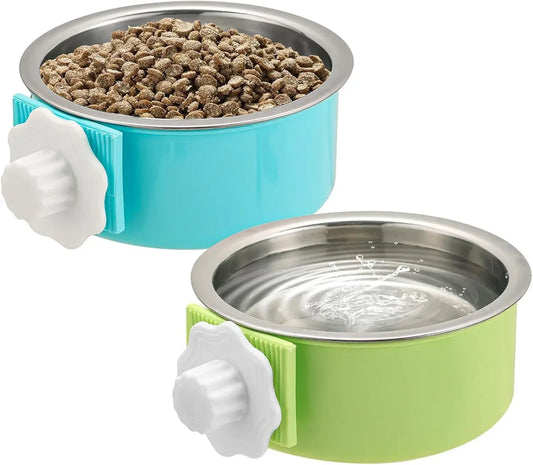 Hign-concerned Stainless Steel Dog Bowl Set Feeder Pair