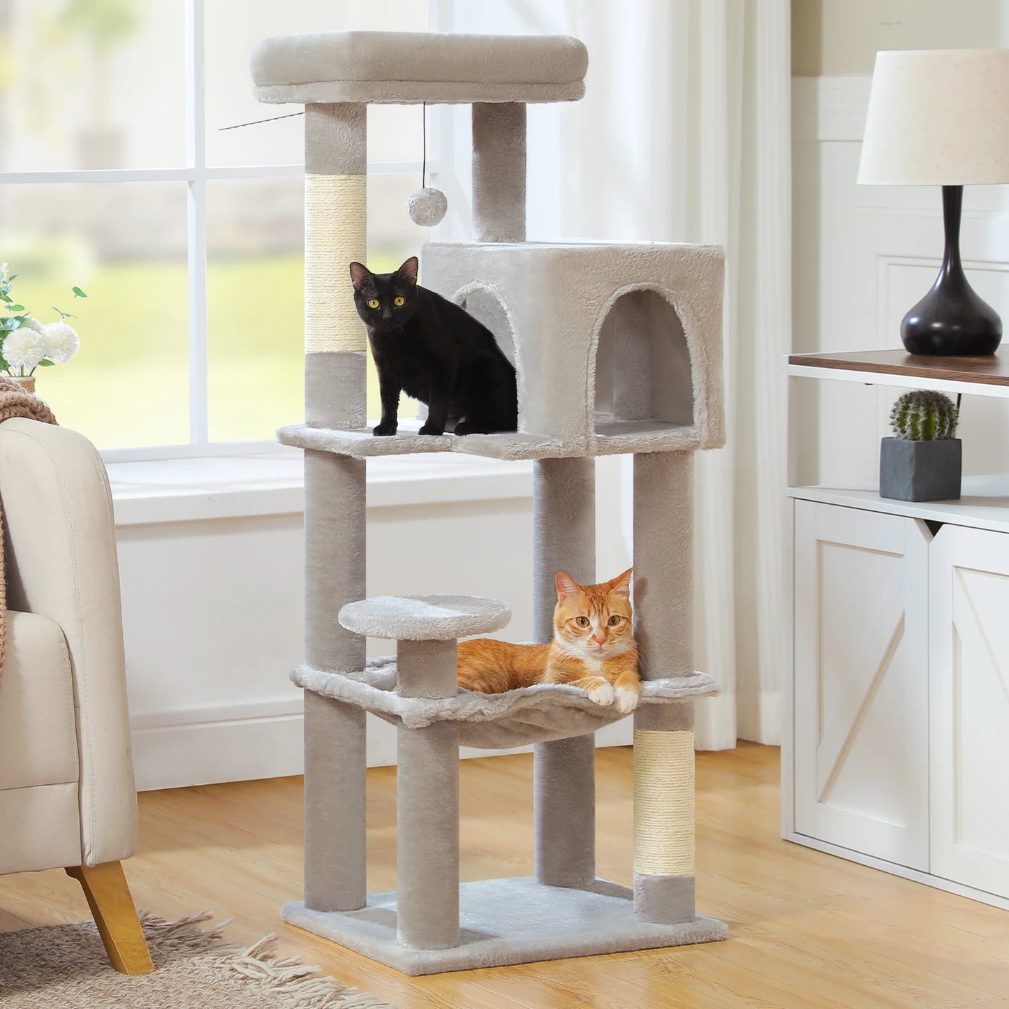 PEQULTICN Five Level Cat Tree With Top Perch And Hammock