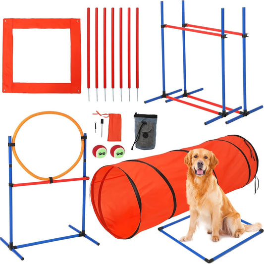 HiMISSH 87 Piece Dog Agility Training Equipment Set Outdoor