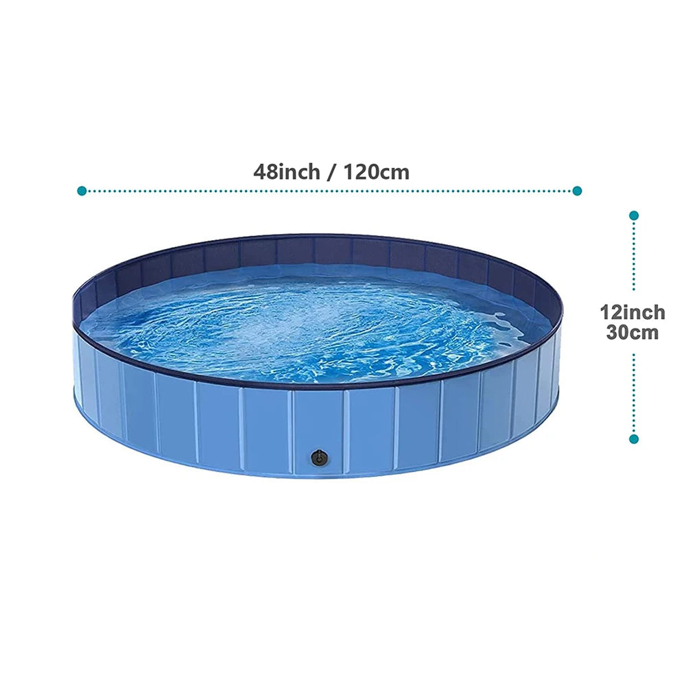PETRAVELCN Foldable Dog Swimming Pool Portable Plastic Bathing Tub