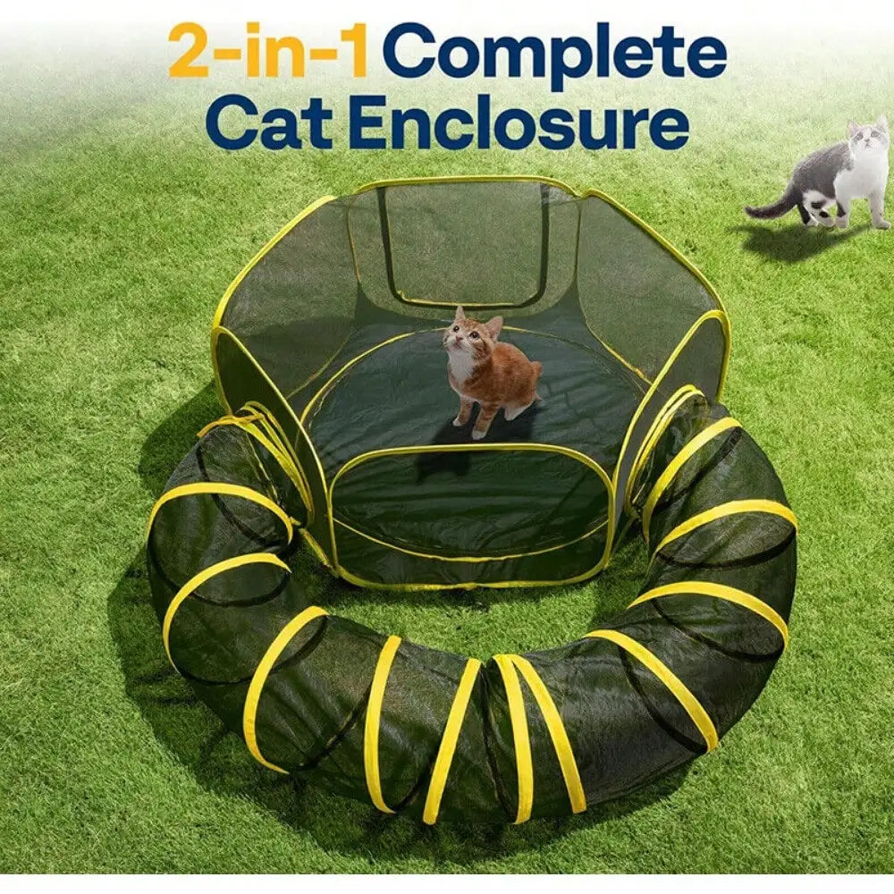 Closure Portable Outdoor Cat Enclosure 2-in-1 Catio Cat Tent