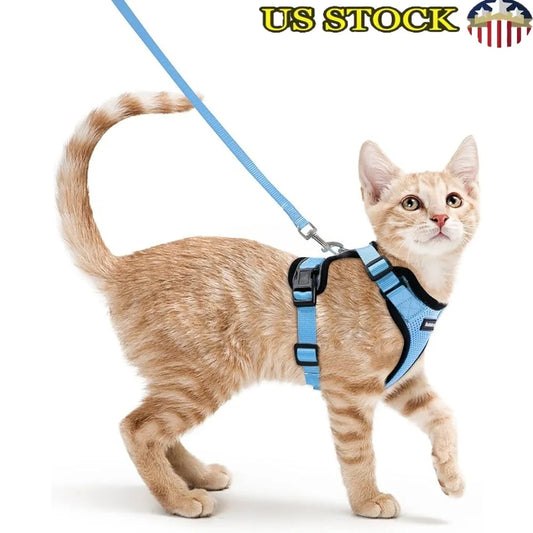 Escape Proof Cat Harness Leash With Adjustable Soft Vest