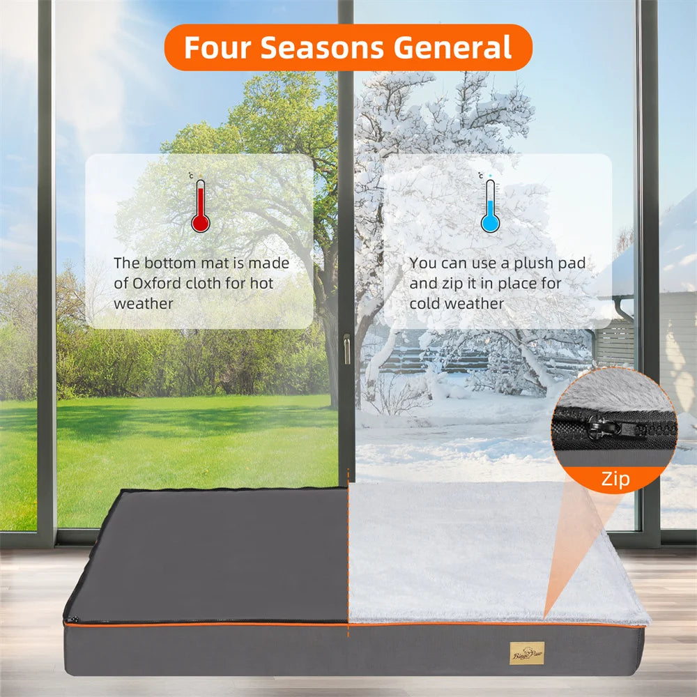 BORWARTCN Premium ExtraLarge Orthopedic Memory Foam Dog BedPro Mattress Waterproof