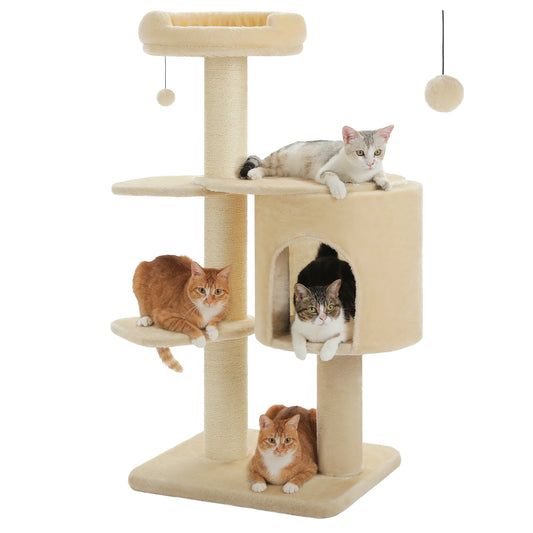 PEQULTICN Cat Tree With Thick Scratching Posts And Condo