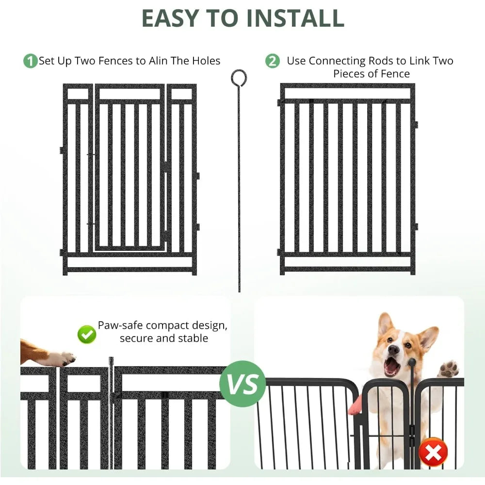 Hign Concerned Outdoor Dog Fence Interlocking Configuration Rustproof Enclosure Metal