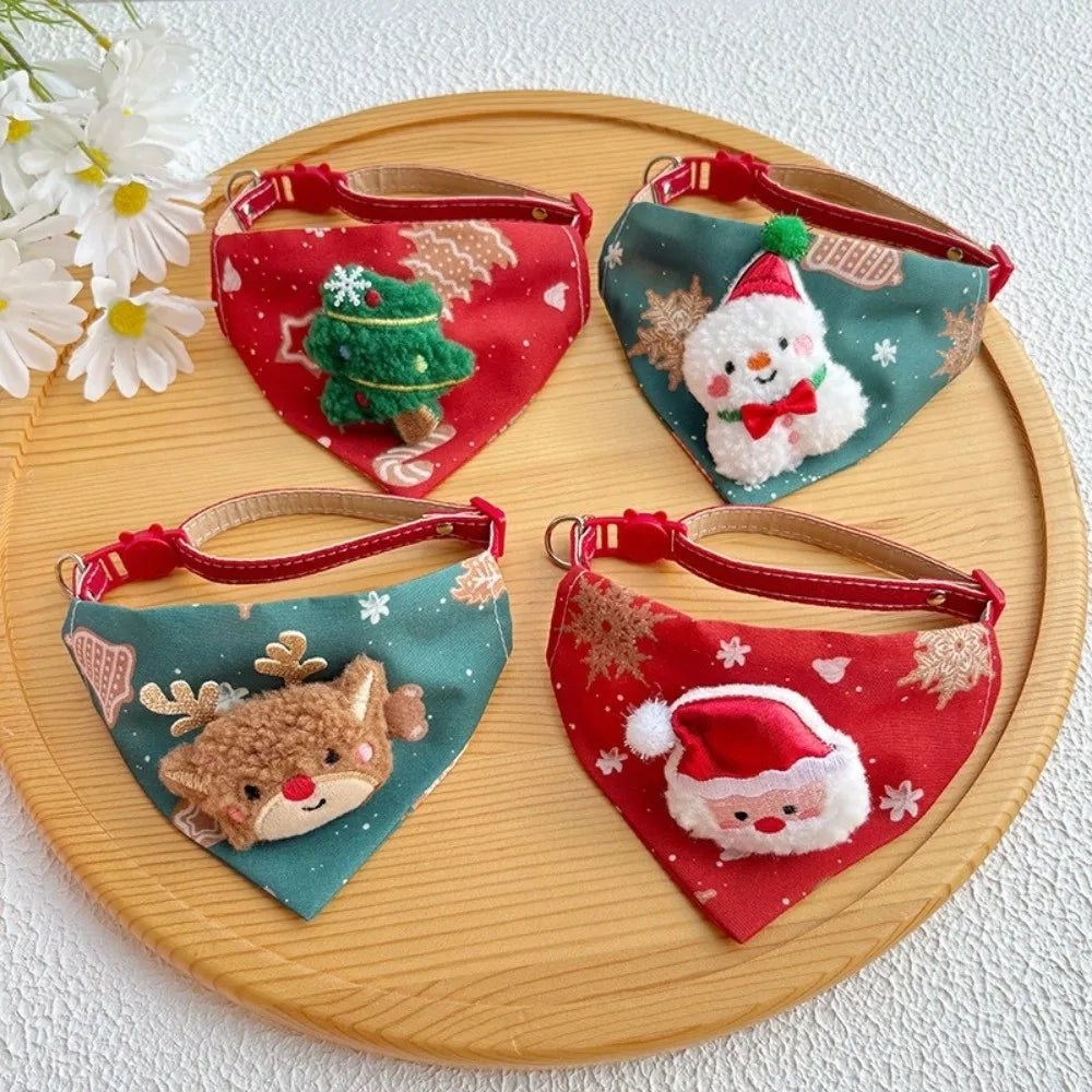 CN Cute Adjustable Christmas Dog Collar With Dirt Resistant