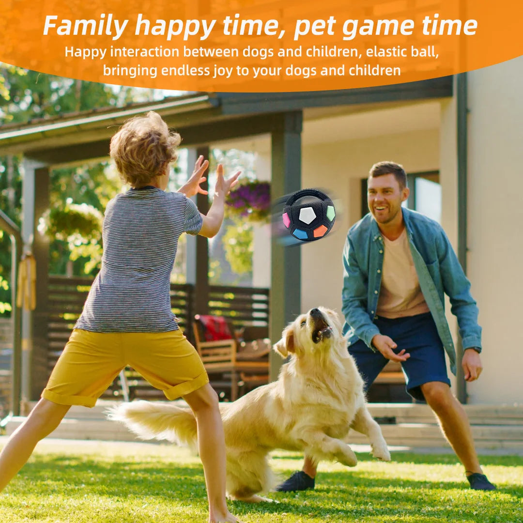 Qzee Premium Football Tennis Ball Dog Toy Durable TeethingSqueak OutdoorTraining