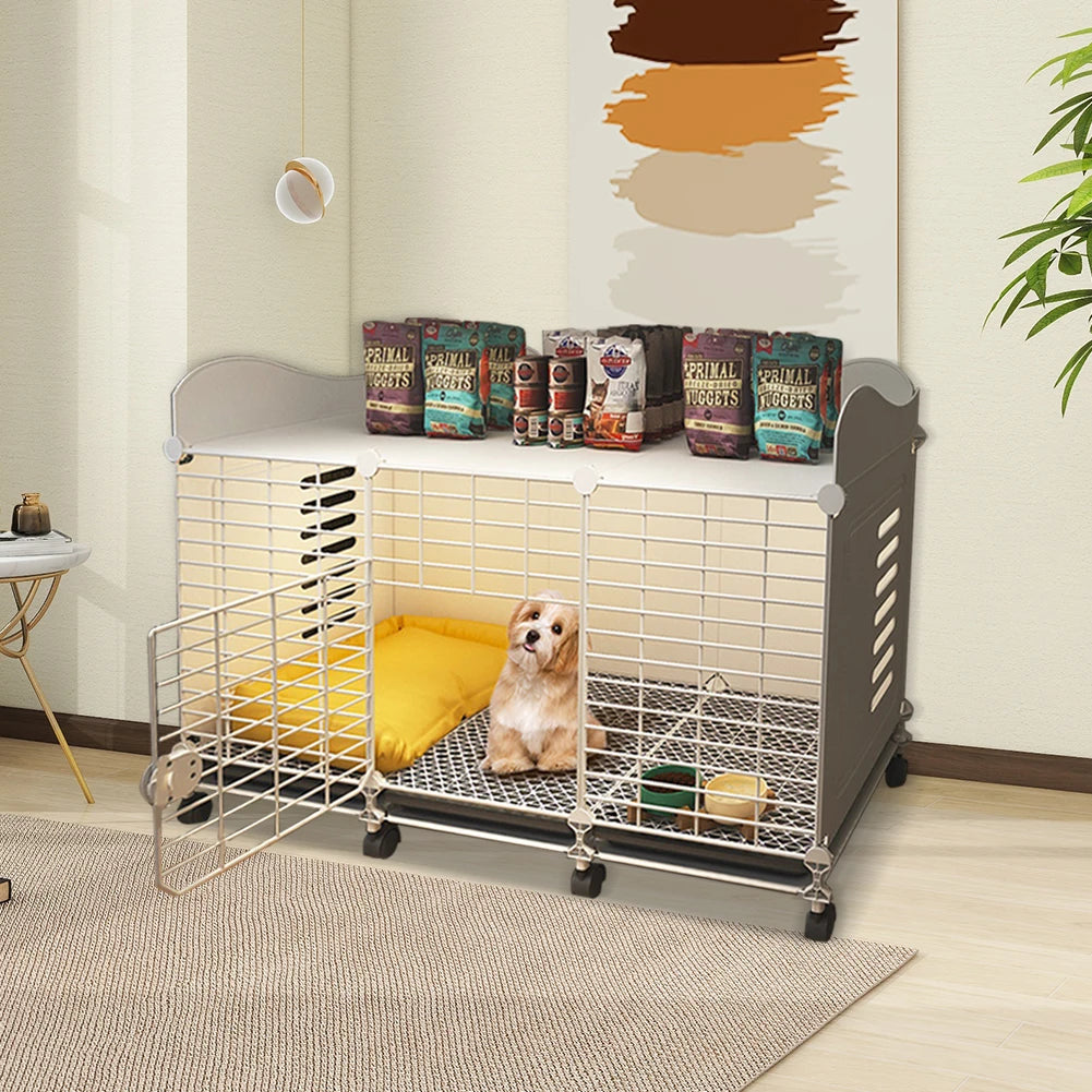 Shunmaii End Table Dog Crate With Wheels
