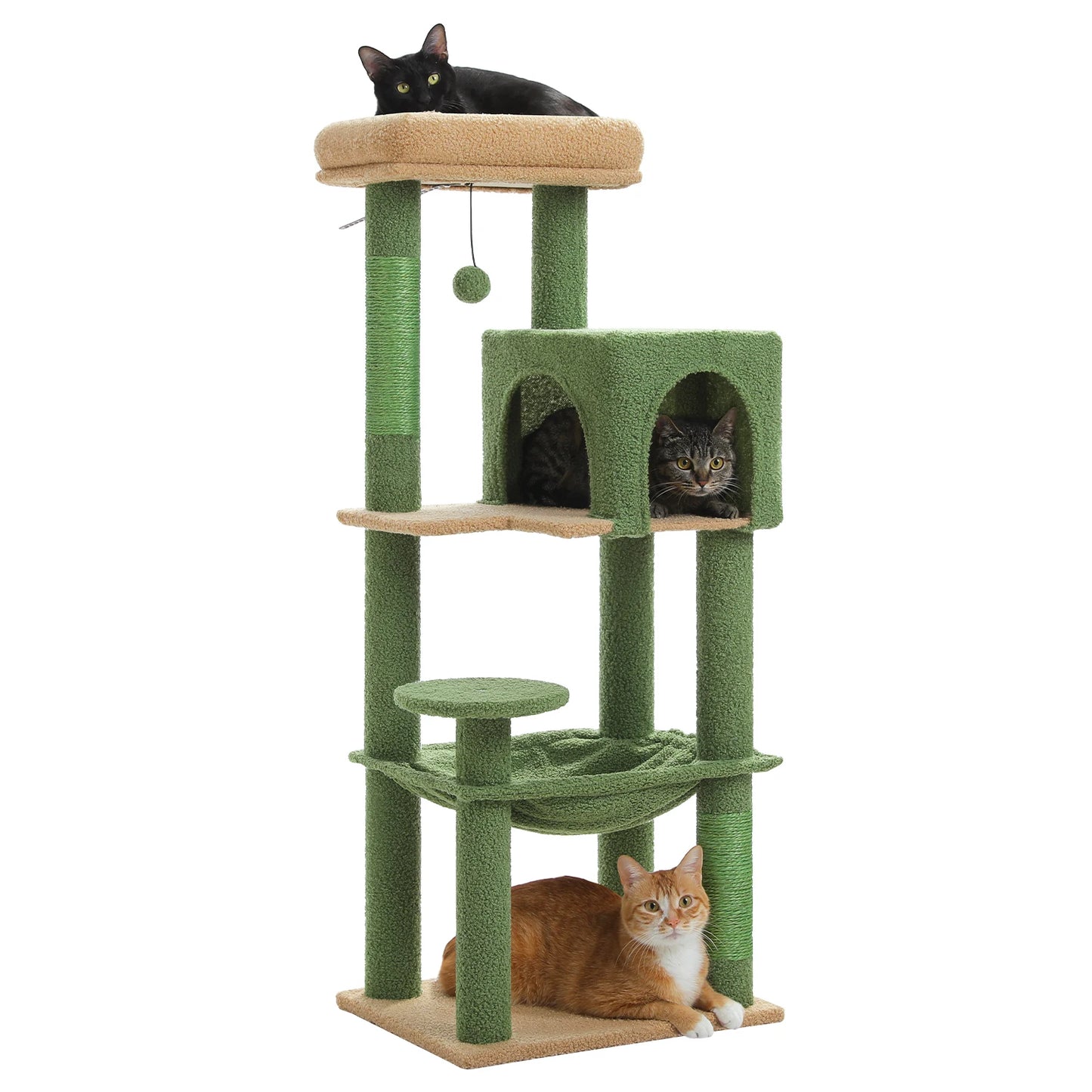 PEQULTICN Five Level Cat Tree With Top Perch And Hammock