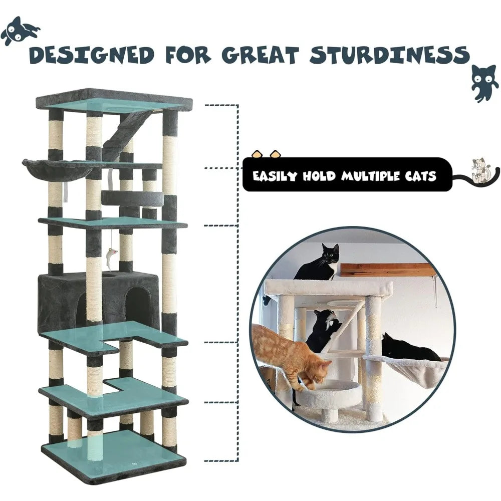 Breed Large Cat Tree With Sisal Scratching Posts And Condo