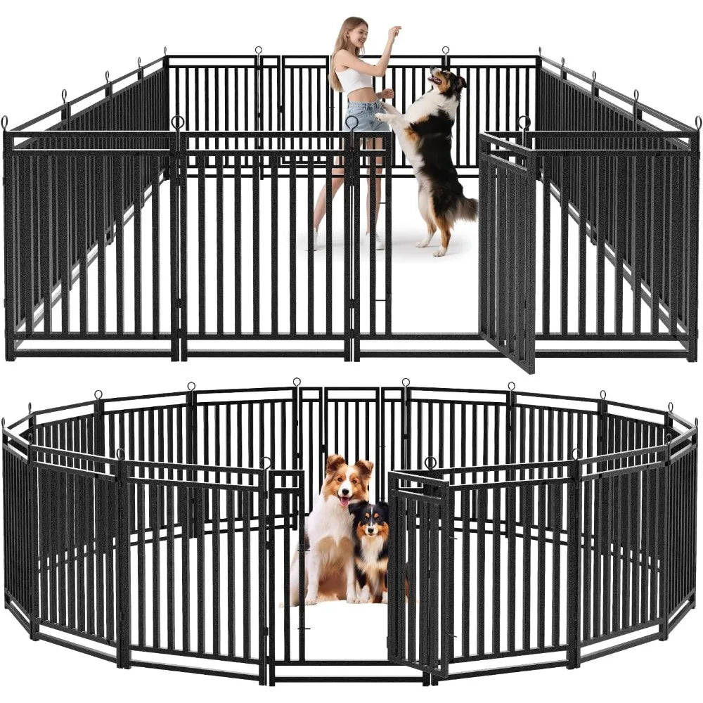 Hign Concerned Outdoor Dog Fence Interlocking Configuration Rustproof Enclosure Metal