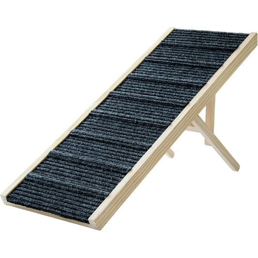 Wooden Foldable Dog Ramp For Bed With Adjustable Heights