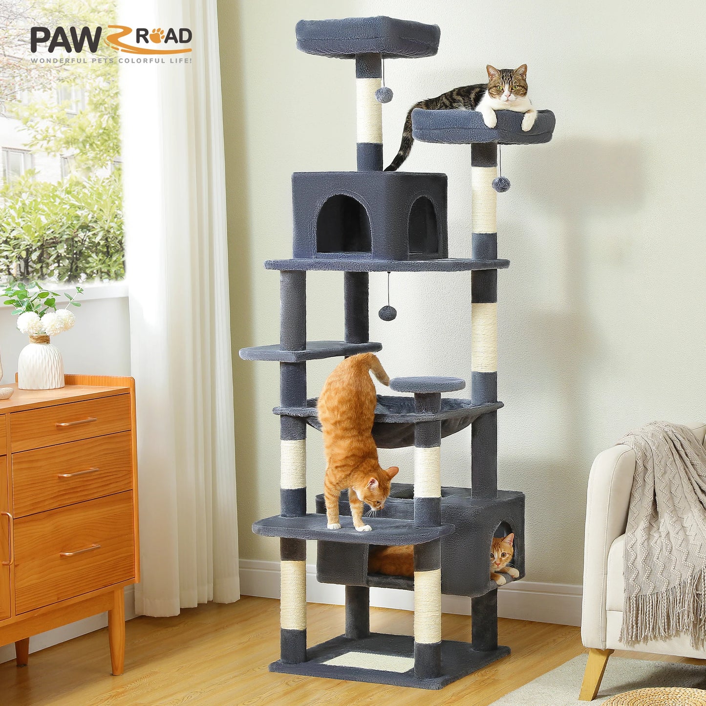 PAWZ Road Cat Tree And Tower Scratching Posts Hammocks