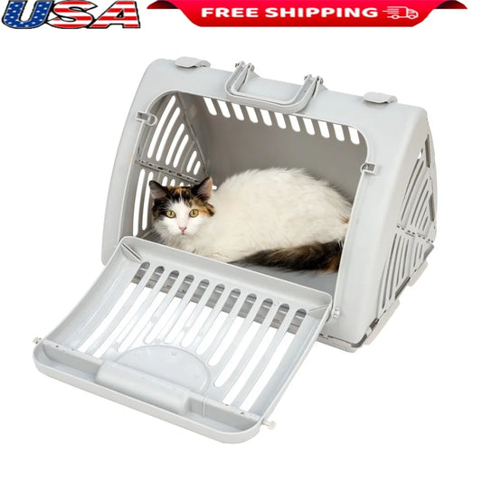 PDQ Foldable Cat Carrier Portable Travel Crate Breathable