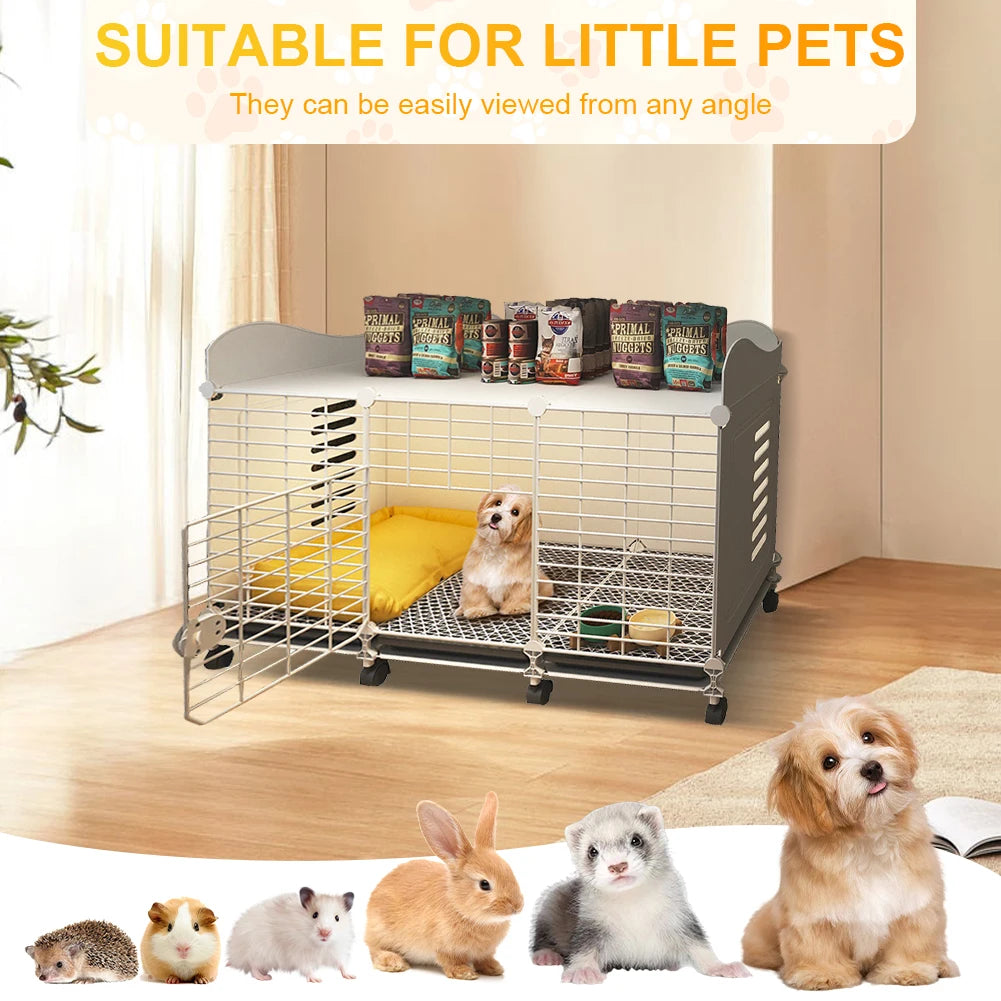 Shunmaii End Table Dog Crate With Wheels