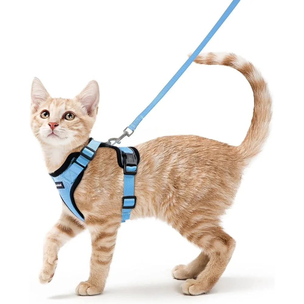 Escape Proof Cat Harness Leash With Adjustable Soft Vest
