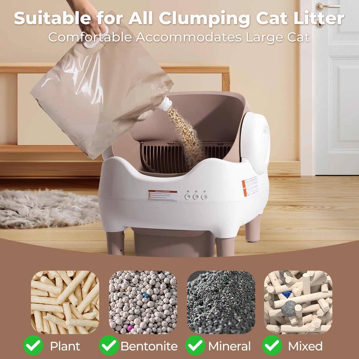 Lunapurr Self Cleaning Cat Litter Box With App Control