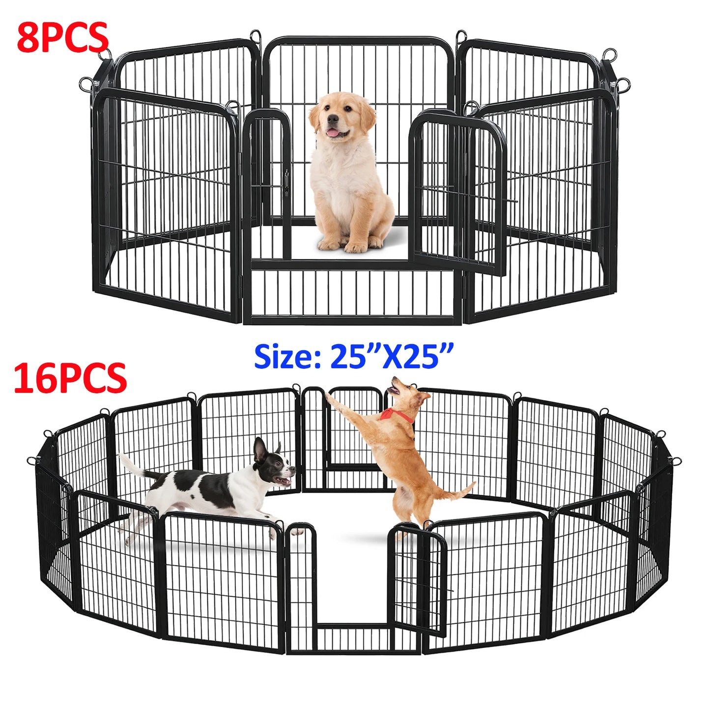 HeavyDuty Weatherresistant Foldable Dog Playpen With Door For IndoorOutdoor Exercise