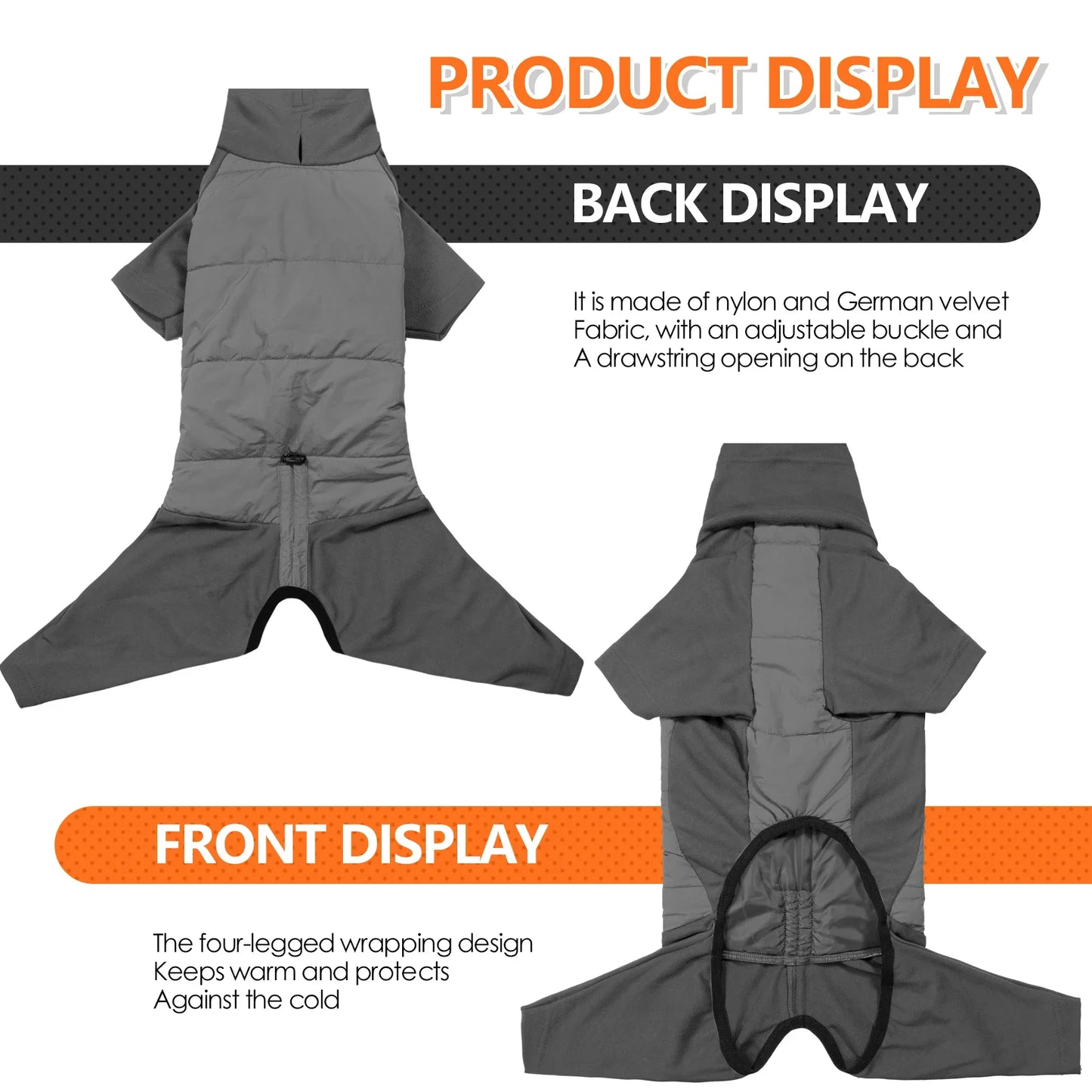 High-concerned Dog Coat Turtleneck Windproof Winter With Leash Hole