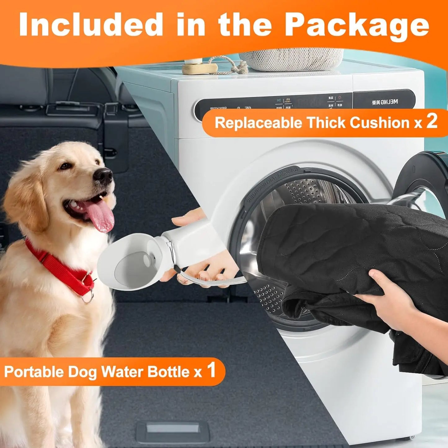 Wedyvko UltraDurableEngineeredForPetTravel Waterproof Foldable Dog Car Seat Hammock Protector
