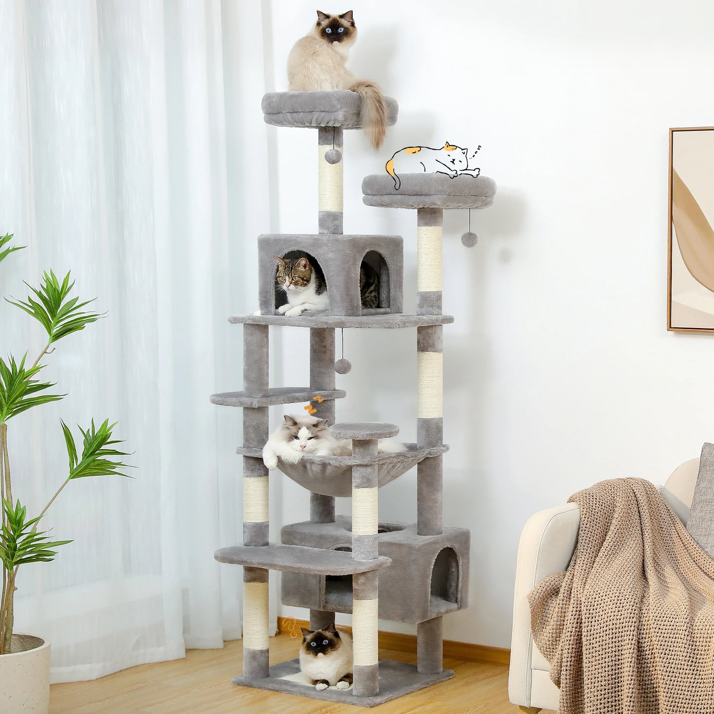 PAWZ Road Cat Tree And Tower Scratching Posts Hammocks