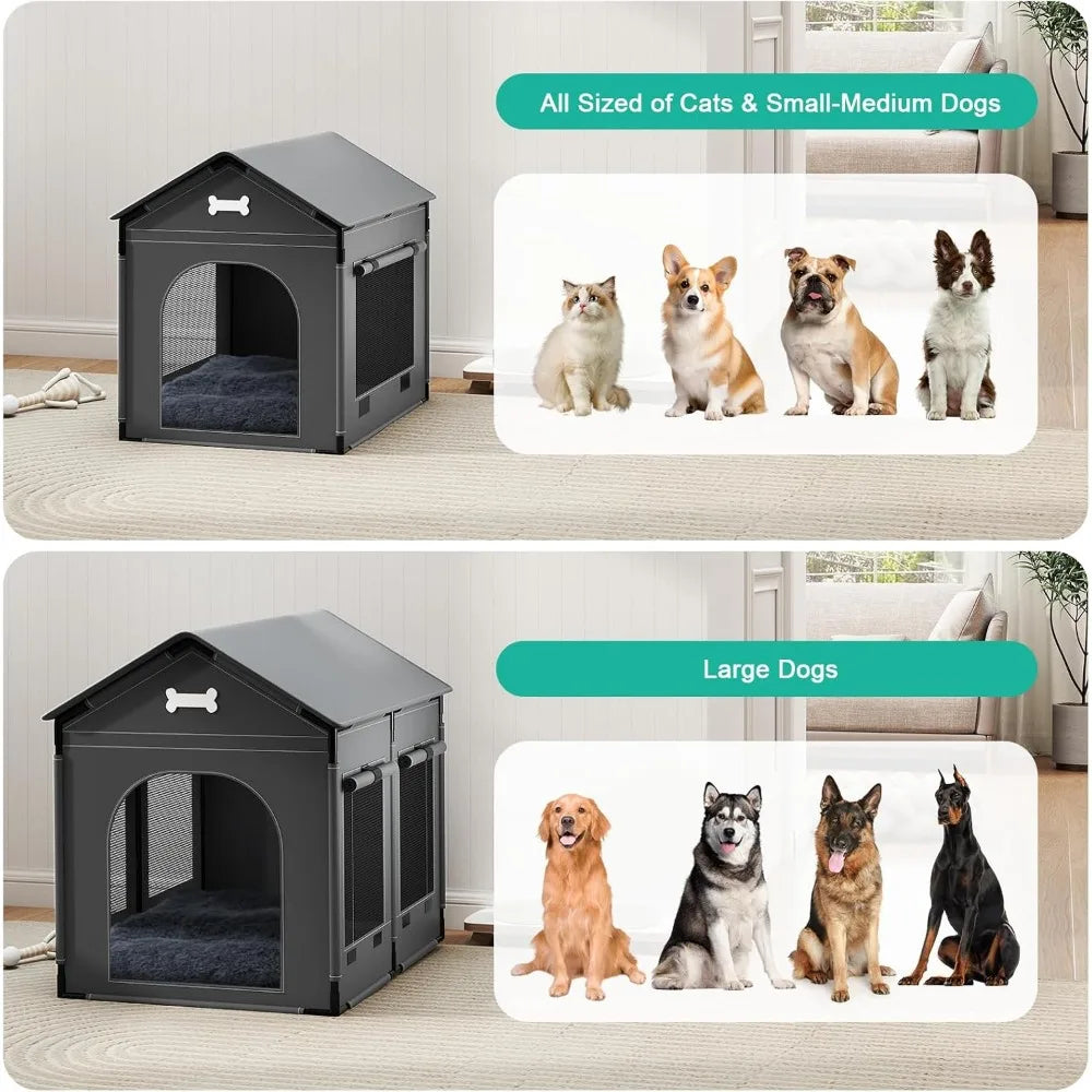 PremiumIndoorDogHouse KennelBedMatWithUltra CushionedOrthopedicSupport ThermalInsulated