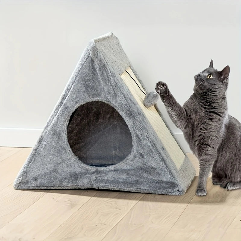 ZhejiangHign Cat Bed With Plush Toy Ball Scratching Board
