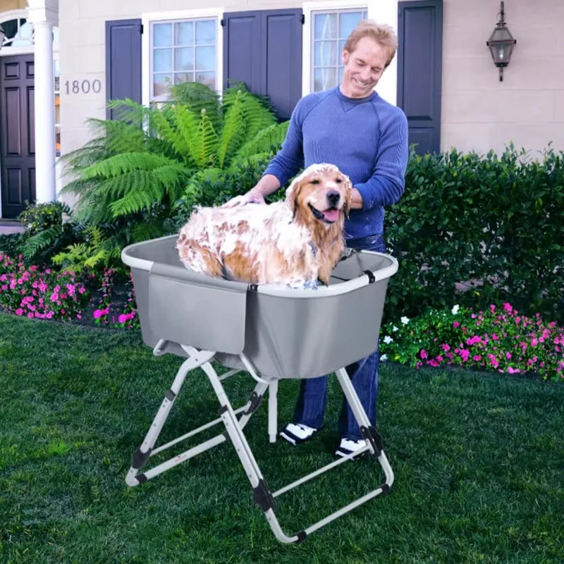 Dog Litter Elevated Foldable Pet Bathing Station Grooming