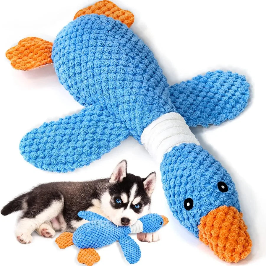 Hign-concerned Goose Indestructible Dog Chew Toy Plush-Enhanced Aggressively-Destructive Chewers