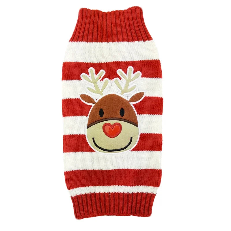 CN Guangdong Wool Winter Dog Sweater Coat Striped Knitted