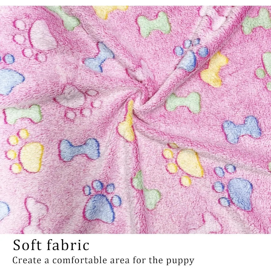 High Concerned HypoallergenicCertified Ultra Plush TriplePackXL Paw Print Fleece Blankets