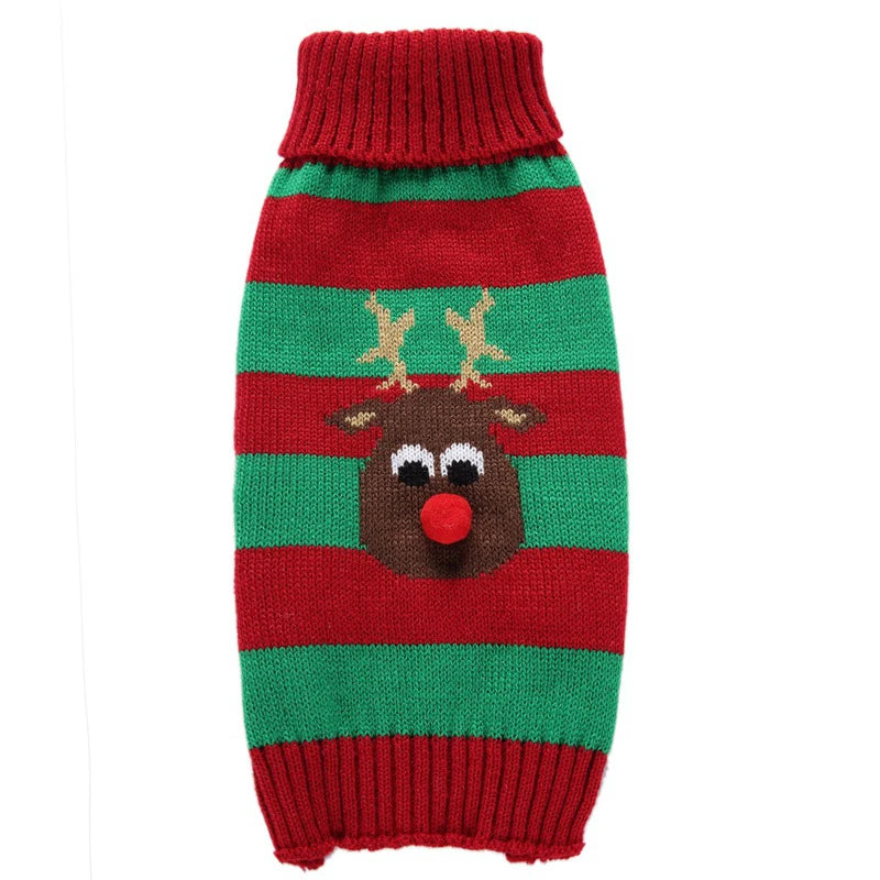 CN Guangdong Wool Winter Dog Sweater Coat Striped Knitted