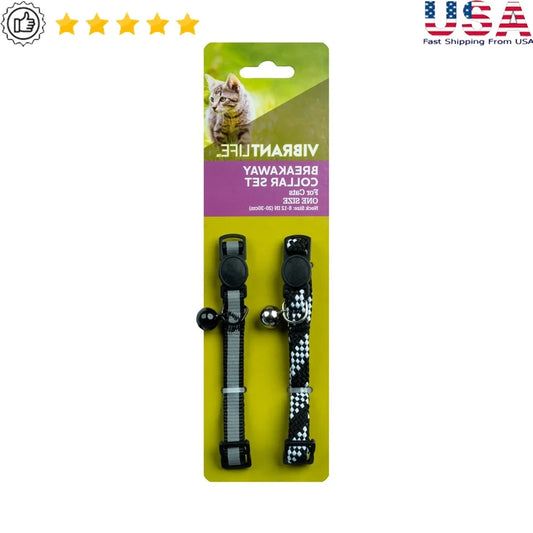 Dutrieux Adjustable Cat Collar Breakaway Reflective Bell ID
